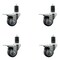 Service Caster 3'' Thermoplastic Rubber Swivel 1-5/8'' Expanding Stem Caster Set Total Lock Brake, 4PK SCC-EXTTL20S314-TPRB-158-4 - alternate 1